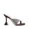 Amina Muaddi Woman Thong Sandal Black Size 8 Textile Fibers In Black