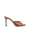 Amina Muaddi Elegant Satin Ribbon Sandals In Brown