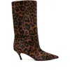 Amina Muaddi 60mm Fiona Pointed-toe Boots In Animal Print