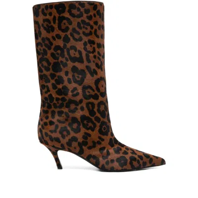 Amina Muaddi 60mm Fiona Pointed-toe Boots In Brown