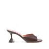 Amina Muaddi Brown Lupita Slipper Heeled Sandals In Multicolor