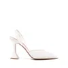 Amina Muaddi Holli Lace And Leather Slingback Pumps In Multicolor