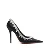 Amina Muaddi Satin Embellished Begumissima Pumps 105 In Multicolor