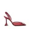 Amina Muaddi Mesh Begum Slingback Pumps 95 In Red