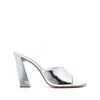 Amina Muaddi Brigitte 95 Mirror Mules In Silver