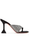 Amina Muaddi Open-toed Square Toed High-heeled Sandals In Black