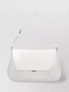 Amina Muaddi Shoulder Bag With Adjustable Strap And Metal Hardware In White