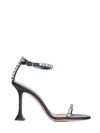 Amina Muaddi Gigi Sandal 95 White Crystal-embellished Blac In Burgundy