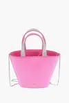 Amina Muaddi Silk Satin Rih Bucket Mini Handbag With Crystal Detailing In Pink