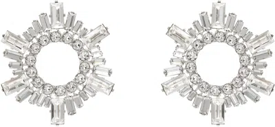 Amina Muaddi Silver Begum Mini Earrings In Silver/white