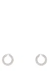 Amina Muaddi Embellished Metal Big Jaheel Earrings In Silver