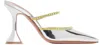 Amina Muaddi Silver Gilda Mules In Silver