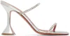 Amina Muaddi Gilda Crystal-embellished Leather Heeled Mules In Silver