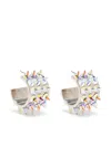 Amina Muaddi Small Hoop Earrings Spike Detailing In Silver