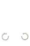 Amina Muaddi Silver Embellished Studded Earrings In Silver