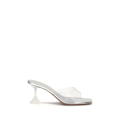 Amina Muaddi Women Lupita Glass Sandals In Silver