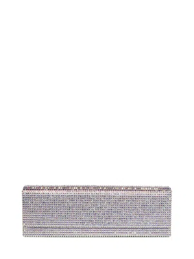 Amina Muaddi Amini Paloma Clutch In Silver