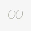 Amina Muaddi Cameron Small Crystal-embellished Hoop Earrings In Silver