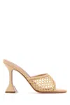 Amina Muaddi Beige Slip On Heels In Beige