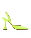 Amina Muaddi 95mm Holli Leather Pumps In Yellow