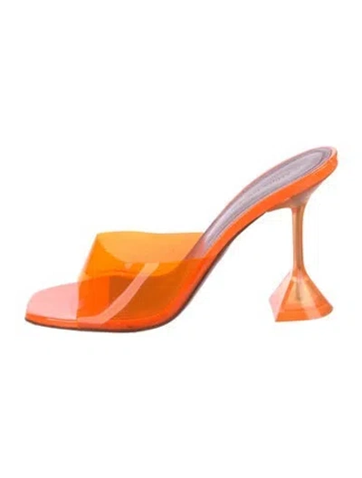 Pre-owned Amina Muaddi Slides In Orange