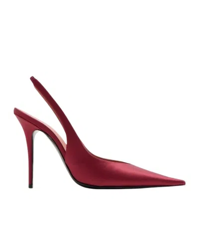 Amina Muaddi Slingback High Heels In Red