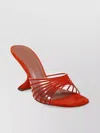 Amina Muaddi Mookie Suede Pvc Comma-heel Mules In Red