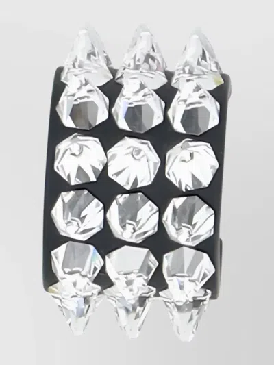 Amina Muaddi Small Crystal Hoop Earrings In Metallic