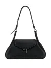 Amina Muaddi Gemini Leather Shoulder Bag In Black
