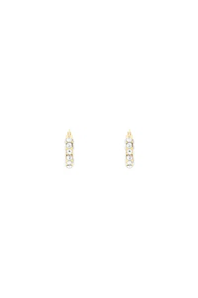 Amina Muaddi Small Jahleel Hoop Earrings With Crystals In White