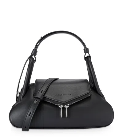 AMINA MUADDI SMALL LEATHER GEMINI SHOULDER BAG