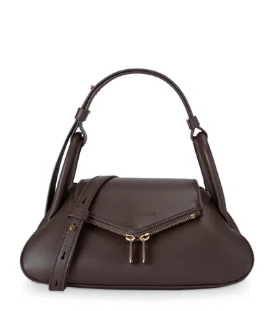 AMINA MUADDI SMALL LEATHER GEMINI SHOULDER BAG