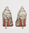 Amina Muaddi Snakeskin Print Barbara Pumps 90 In Neutral