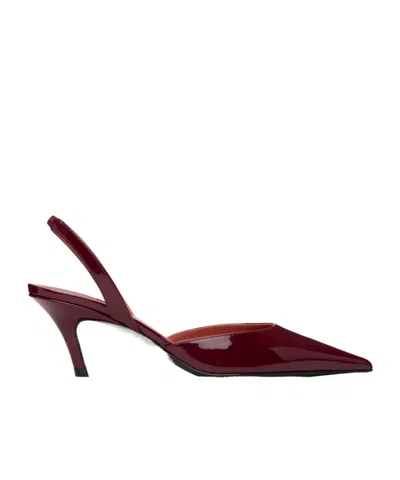 Amina Muaddi Sofia 60 Sling Pointed Toe Mid-heel Sandals In Burgundy