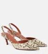Amina Muaddi Sofia Snake-effect Leather Slingback Pumps In Animal Print