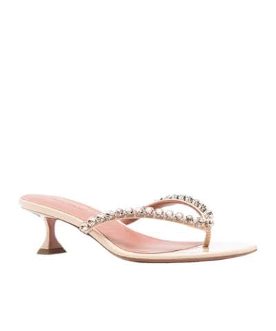 Amina Muaddi Split-toe High-heeled Sandals In Pink