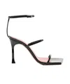 Amina Muaddi Maya Patent Leather Heel Sandals In Black