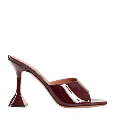 Amina Muaddi Square-headed High-heeled Sandals In Brown