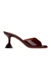 Amina Muaddi Brown Lupita Slipper Heeled Sandals In Brown