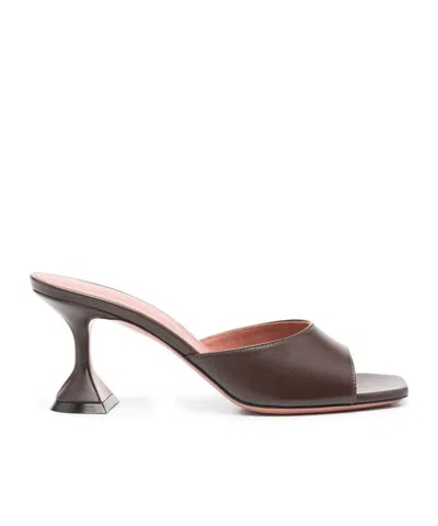 Amina Muaddi Square-headed High-heeled Sandals In Multicolor