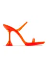 Amina Muaddi Square-headed High-heeled Sandals In Red