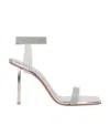 Amina Muaddi Square-headed High-heeled Sandals In White
