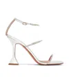 Amina Muaddi Gilda 95mm Embellished-strap Sandals In White