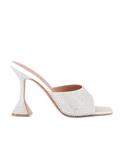 Amina Muaddi Lupita Slipper 70 Nappa Leather Sandals In White