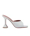 Amina Muaddi Square-headed High-heeled Sandals In White