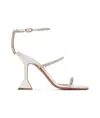 Amina Muaddi Gilda 95mm Embellished-strap Sandals In White