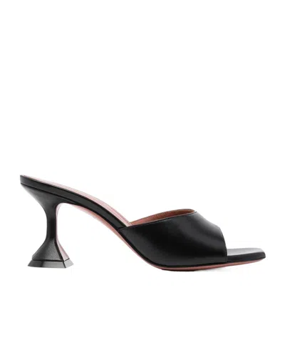 Amina Muaddi Square Open-toed High-heel Sandals In Black