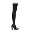 Amina Muaddi Marine Stretch Thigh High Boots In Black