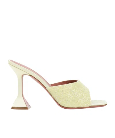 AMINA MUADDI SQUARE TOE HIGH HEEL SANDALS