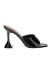 Amina Muaddi Square Toe High Heel Sandals In Black